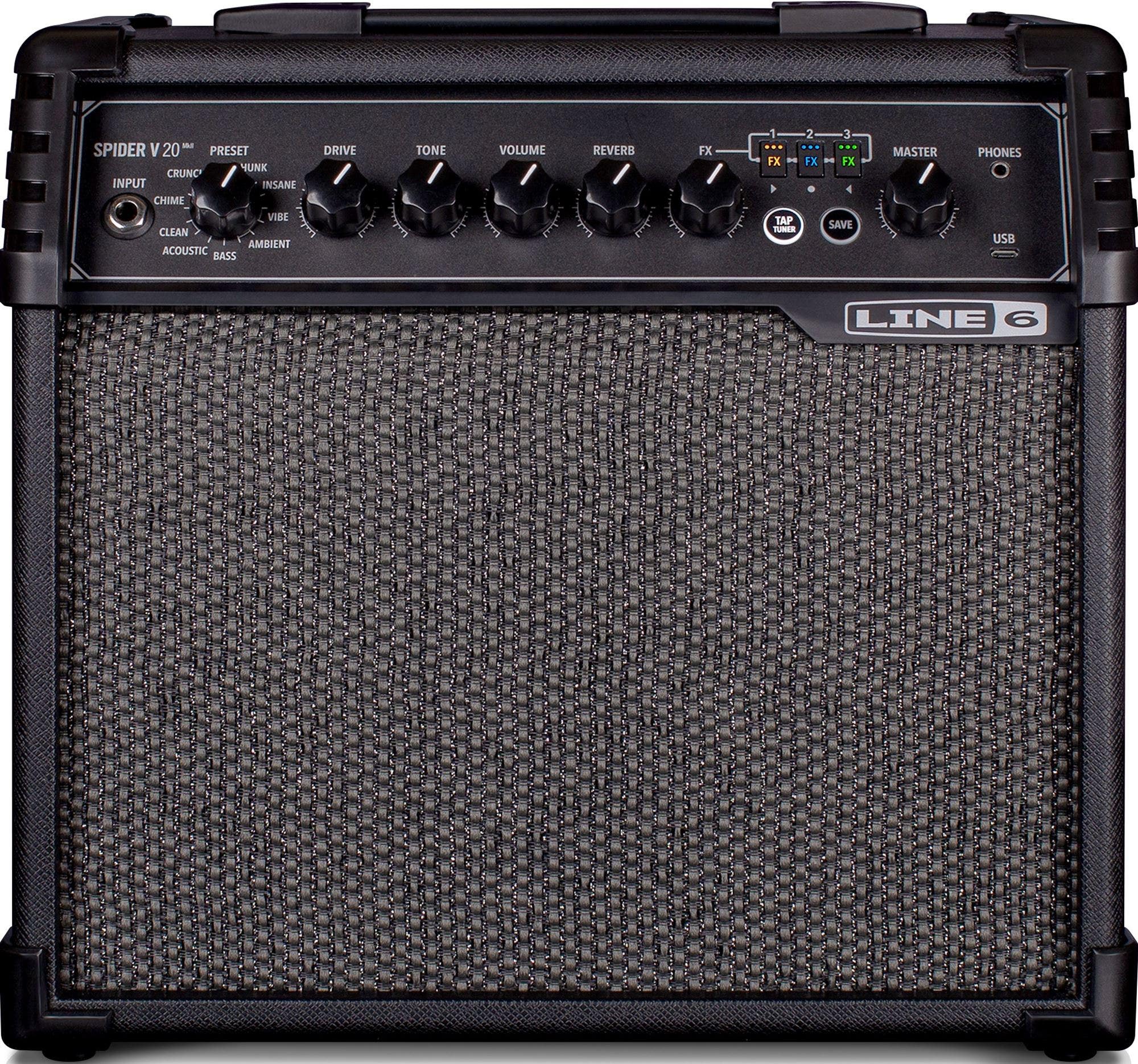 Line 6 Spider V20 MkII Electric Guitar Combo Amplifier 1x8 20