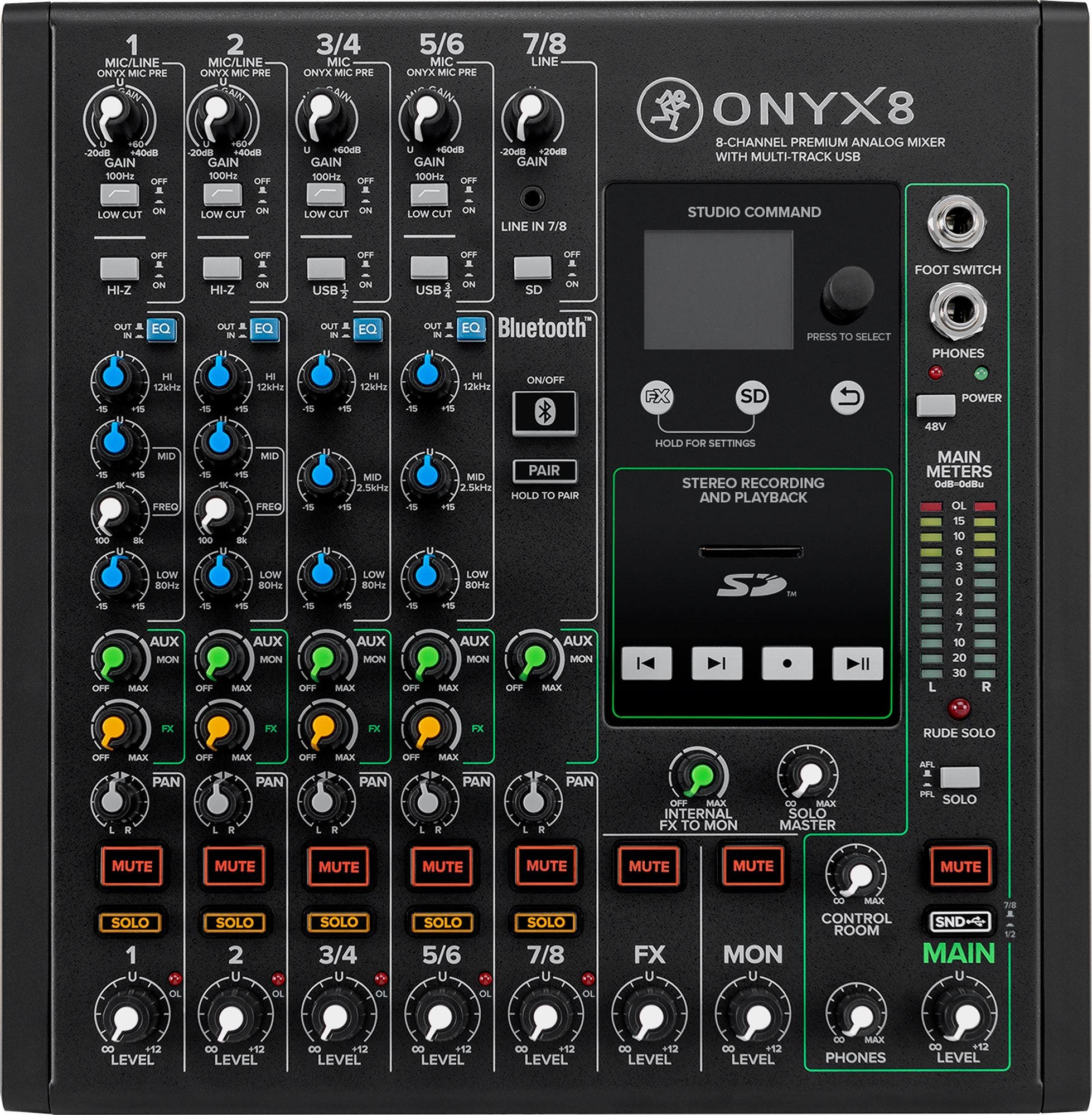 Mackie Onyx8 8-Channel Analog Mixer With Multi-Track USB
