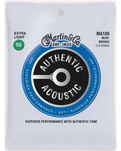 Martin MA180 Authentic Acoustic SP 80/20 12-String Guitar Strings
