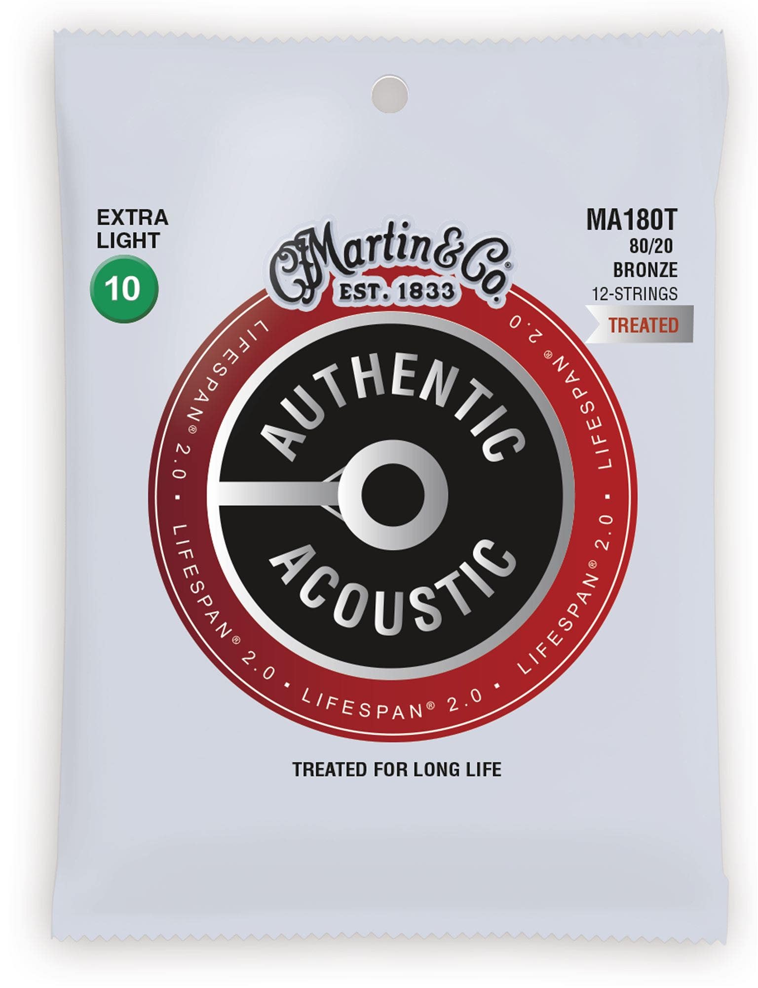 Martin MA180T Authentic Acoustic Lifespan 2.0 80/20 Bronze Strings