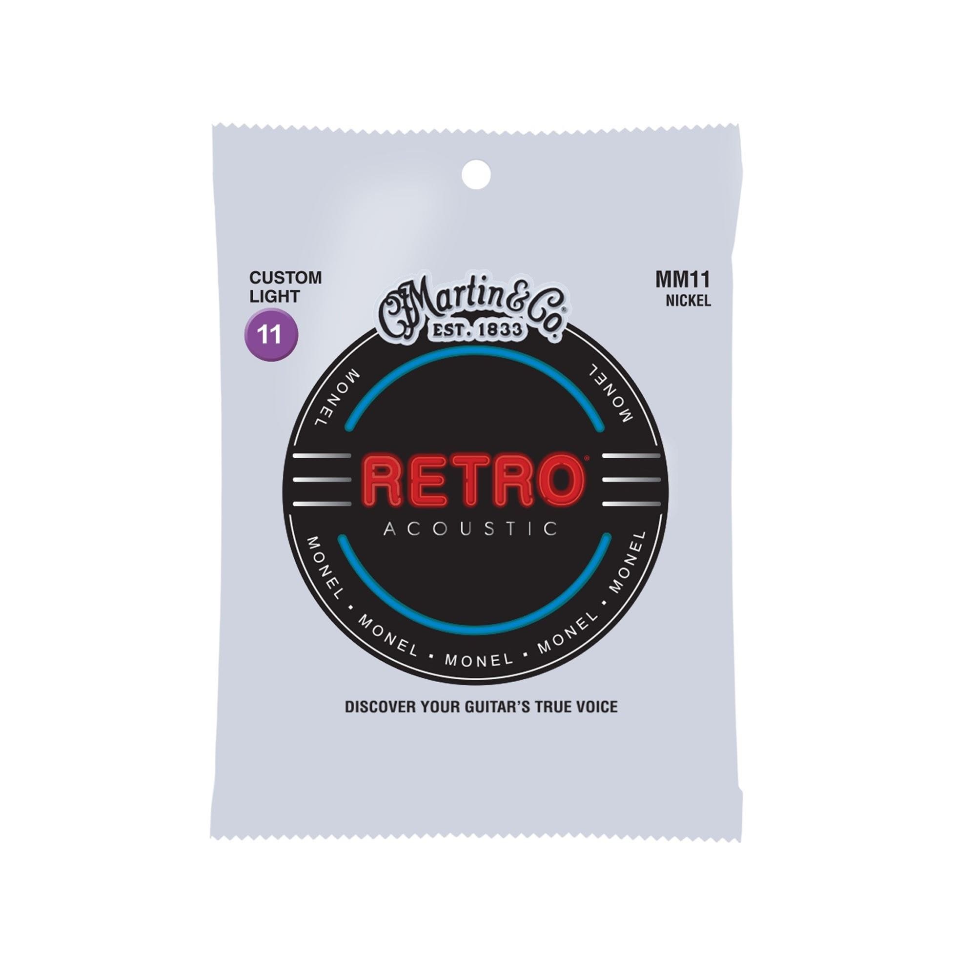 Martin 41Y19MM11 Retro Monel Acoustic Guitar Strings Custom Light