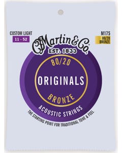 Martin M175 Original Acoustic Guitar Strings 80/20 Bronze Custom Light 11-52