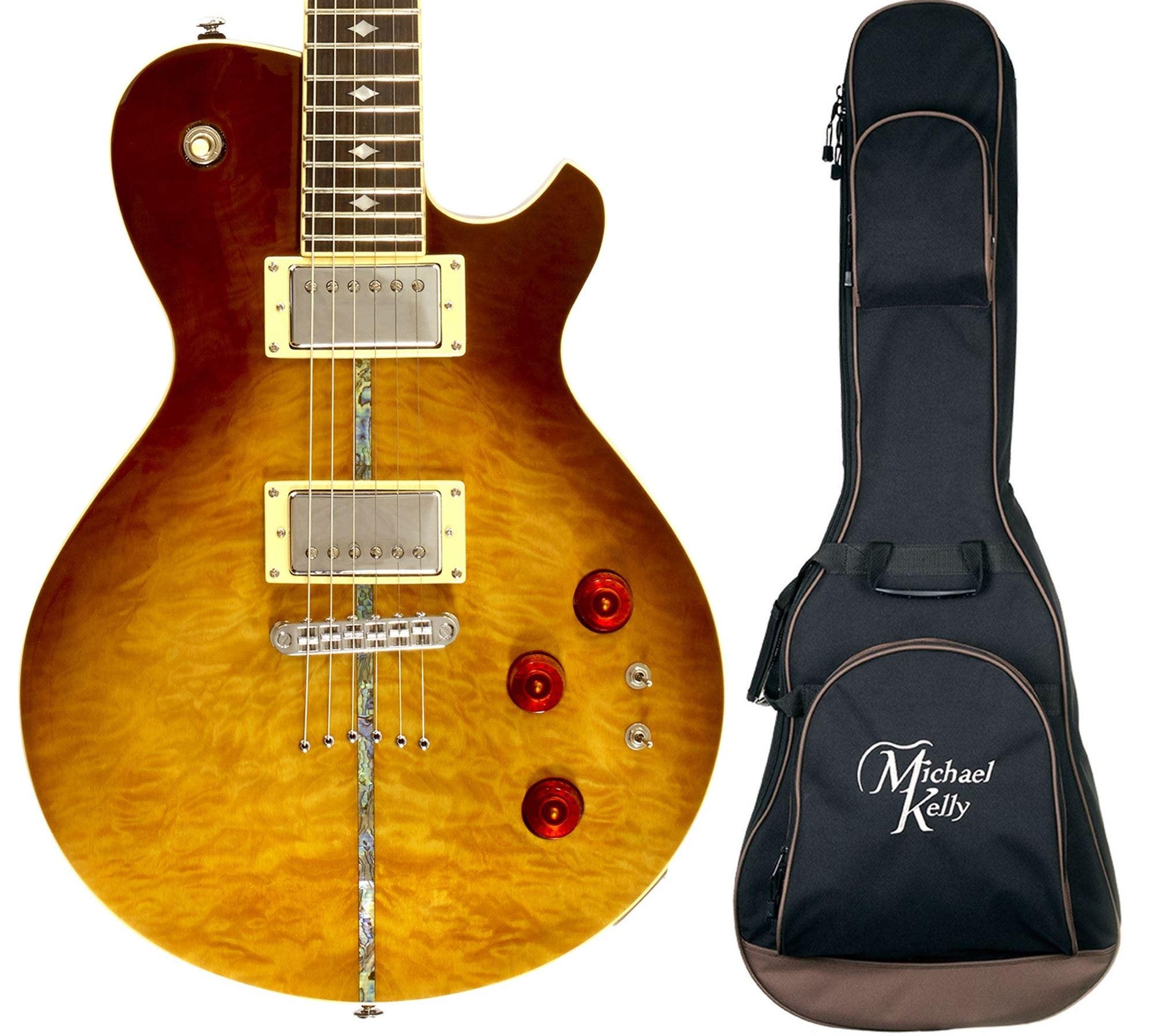 Michael Kelly Guitars Patriot Slm Body Guitar Scorched with Bag