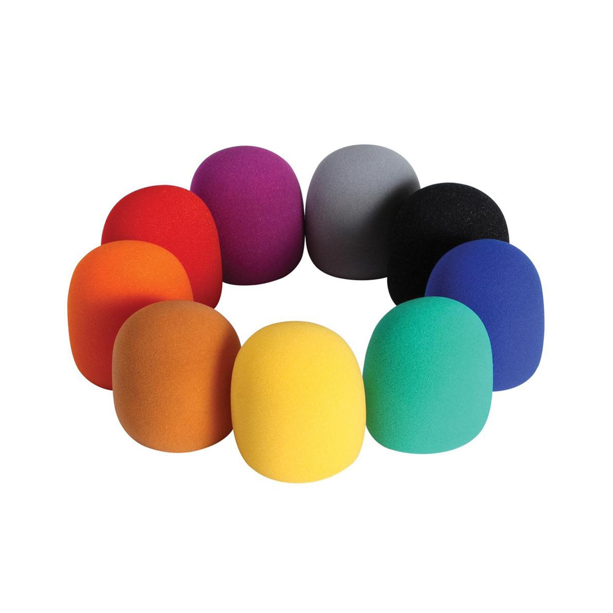 On Stage ASWS58C 9 Color Foam Windscreen Package