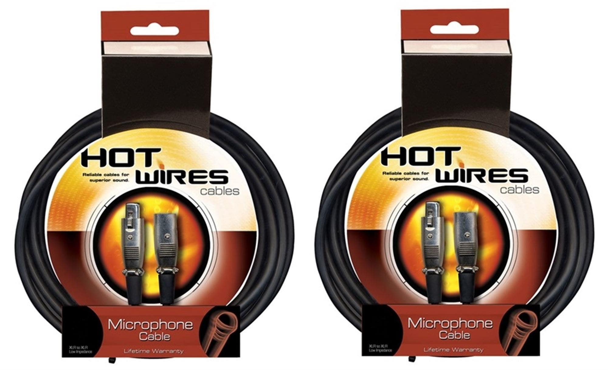 Hot Wires Economy Microphone Cable 2 Pack