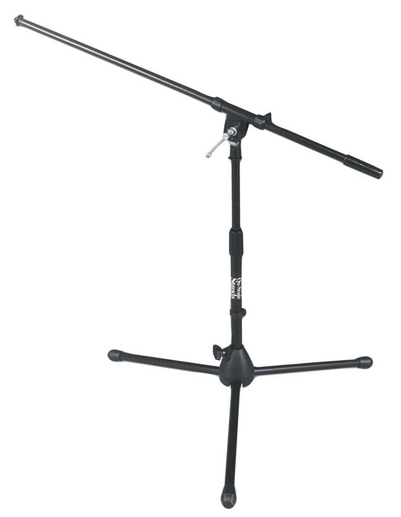 On Stage MS7411B Short Black Tripod Boom Microphone Stand