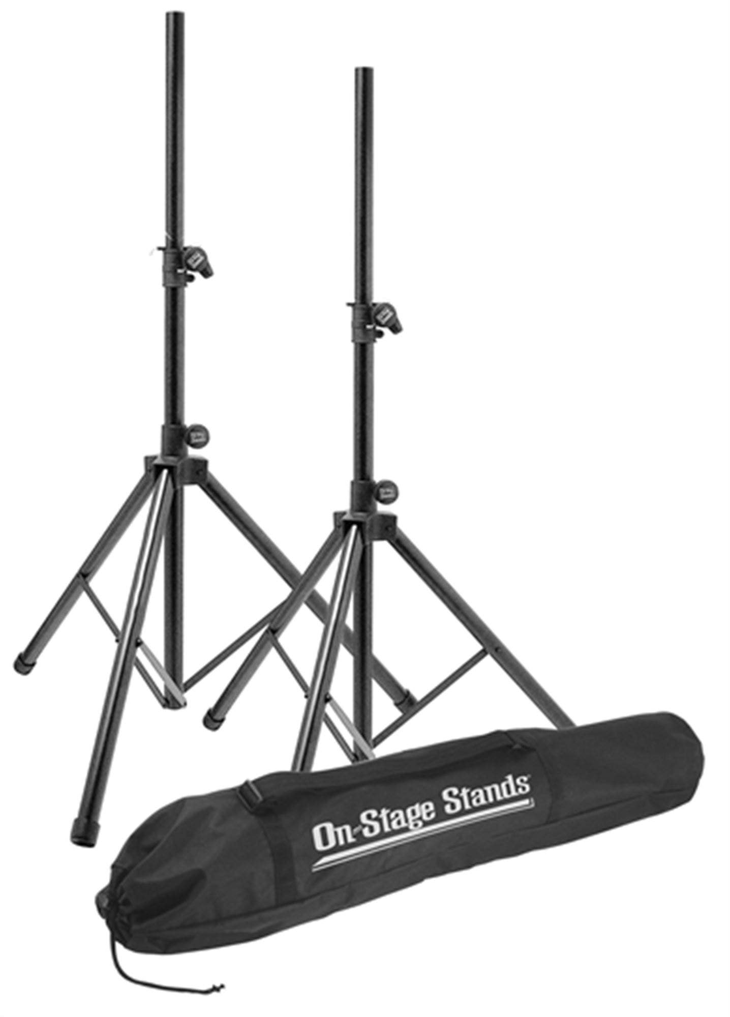 On Stage SSP7900 All Aluminum Speaker Stand Package with Bag