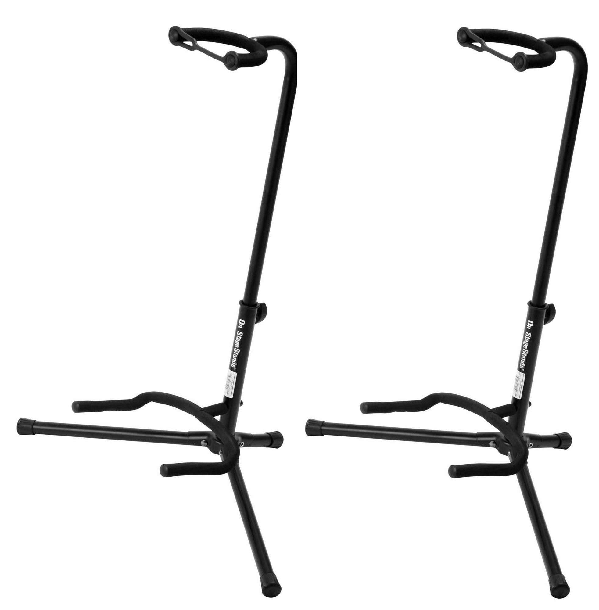 On Stage XCG4 Black Tripod Guitar Stand, 2 Pack
