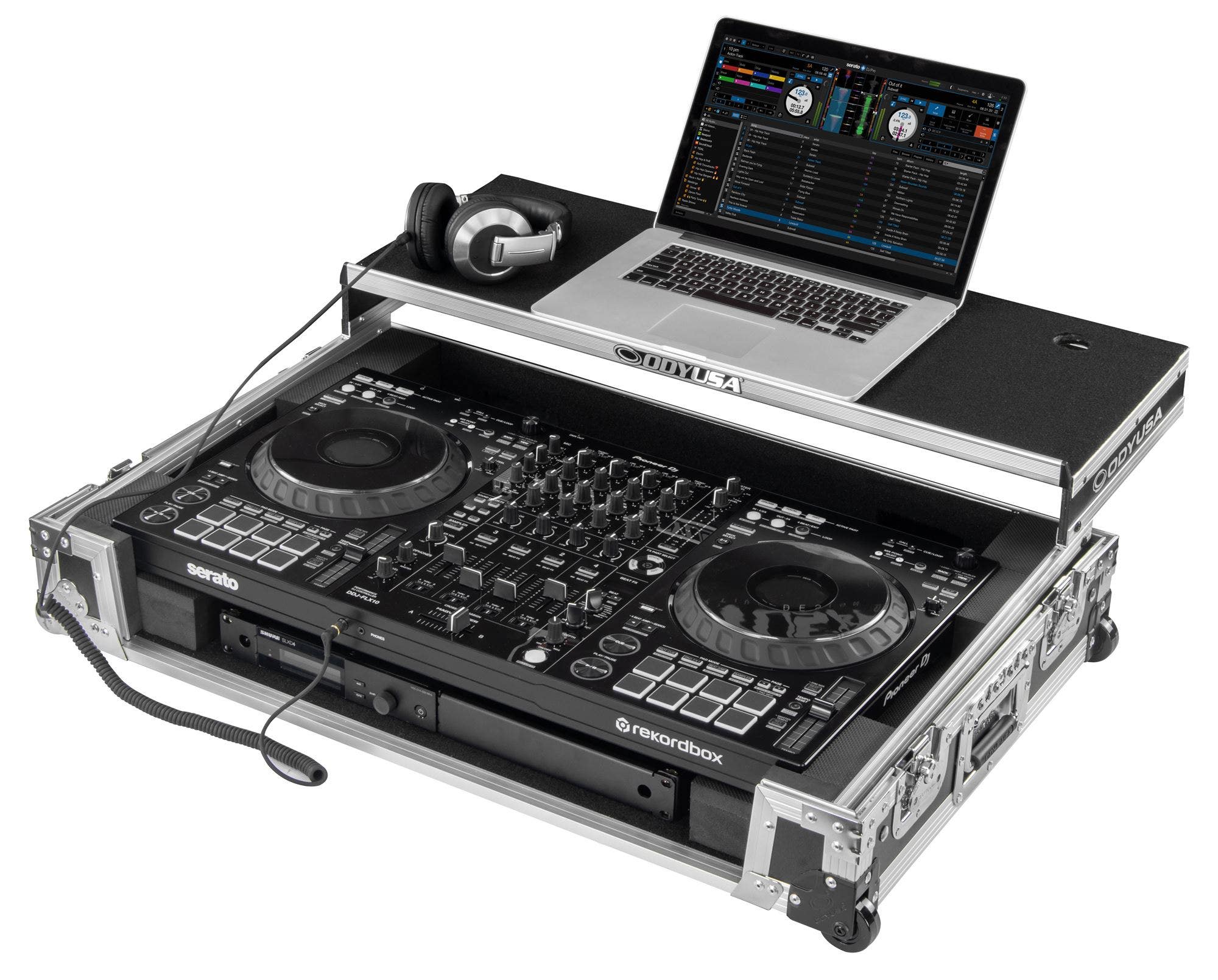 ODYSSEY FZGSRANE4GTM RANE FOUR Flight Case With Glide Style Shelf And Kb Shelf