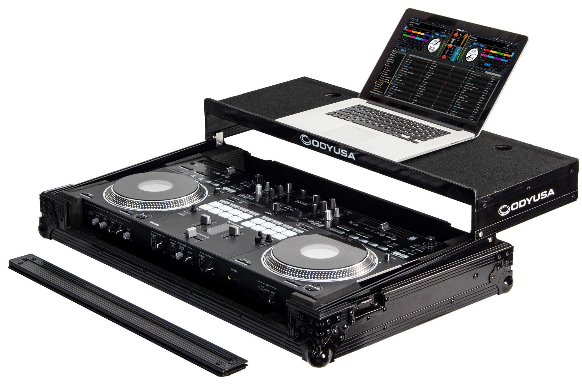 Odyssey FZGSREV7WBL Black Label Glide Style Flight Case for DDJ-REV7