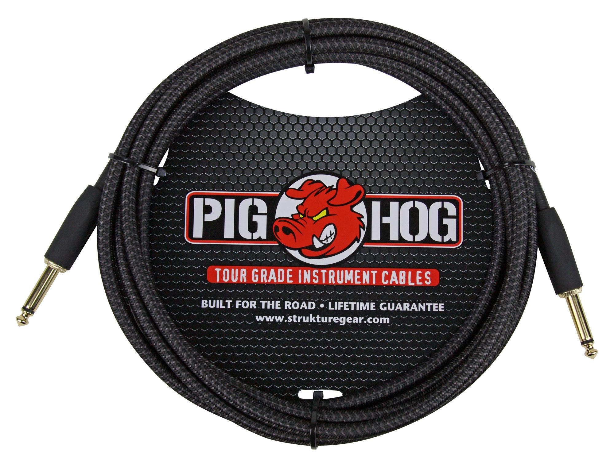 Pig Hog PCH10BK Black Woven Instrument Cable 10 foot