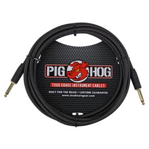 Pig Hog PCH10BK Black Woven Instrument Cable 10 foot