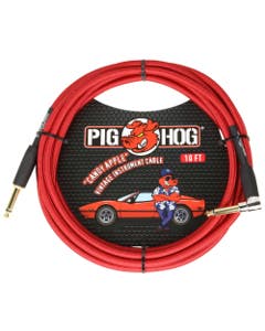 Pig Hog PCH10CAR Instrument Cable Right Angle Candy Apple Red 10 Feet