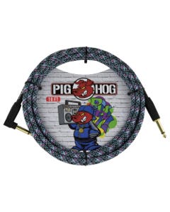 Pig Hog PCH10GXXR RIght Angle Instrument Cable Graffiti