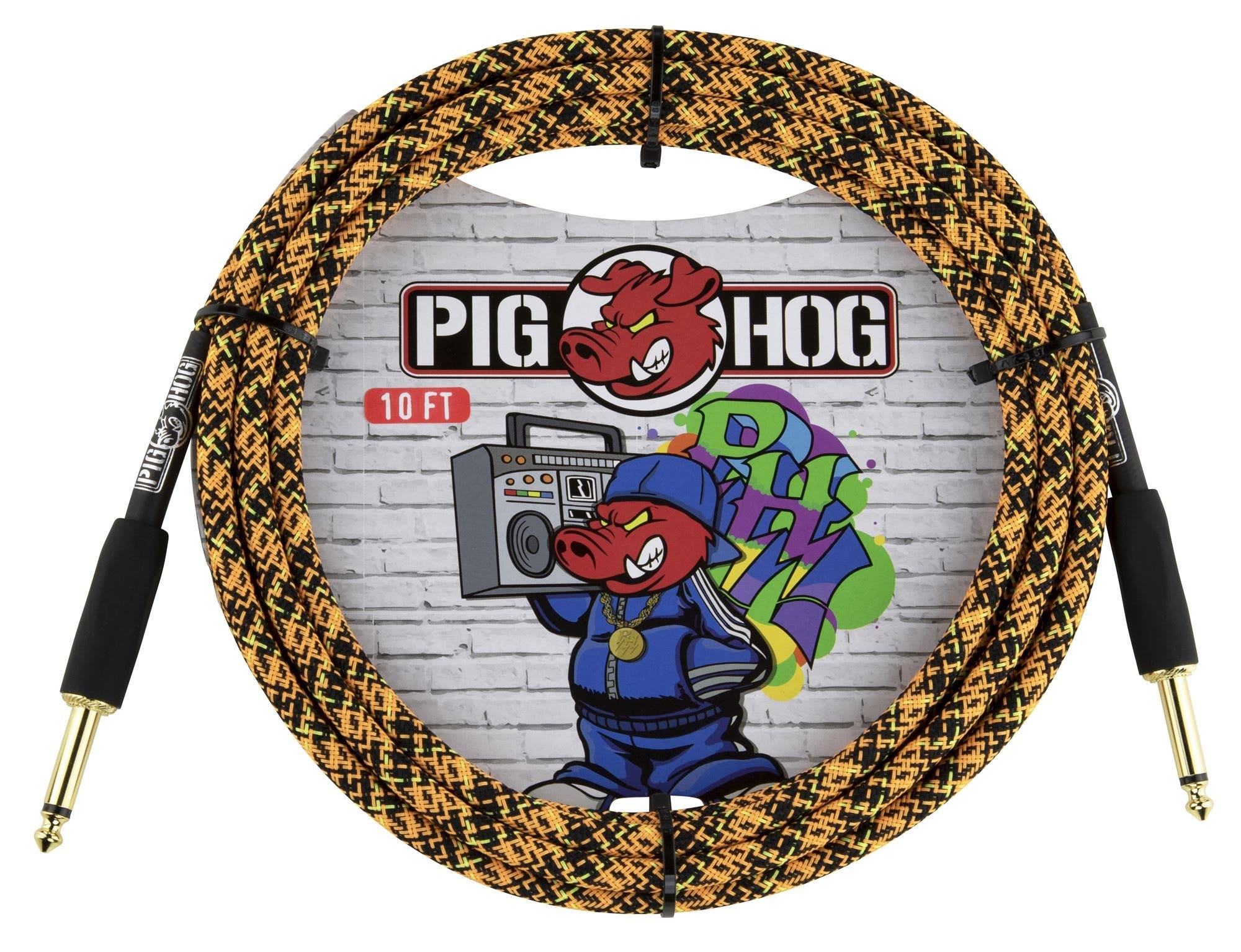 Pig Hog PCH10GOR Instrument Cable Orange Graffiti 10'