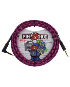 Pig Hog PCH10GPKR Right Angle Instrument Cable Pink Graffiti 10'