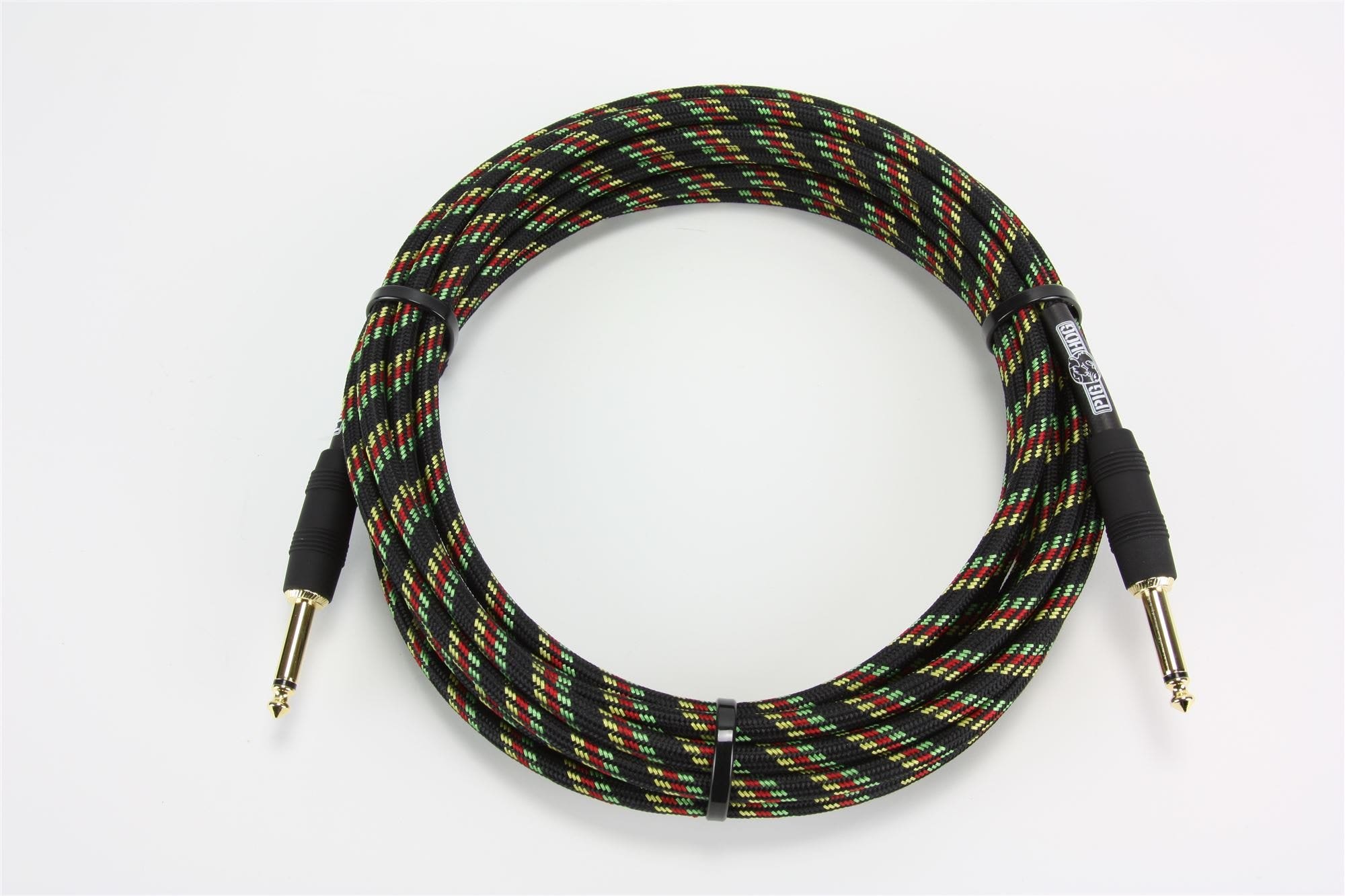 Pig Hog PCH10RA Rasta Stripes Instrument Cable 10 foot