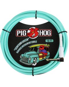 Pig Hog 10Ft Seafoam Green Instrument Cable with Angled Ends