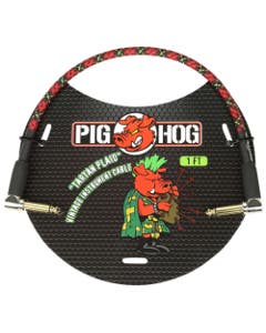Pig Hog Tartan Plaid Right Angled Patch Cable 1 Foot
