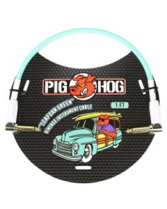 Pig Hog Seafoam Green Right Angled Patch Cable 1 Foot
