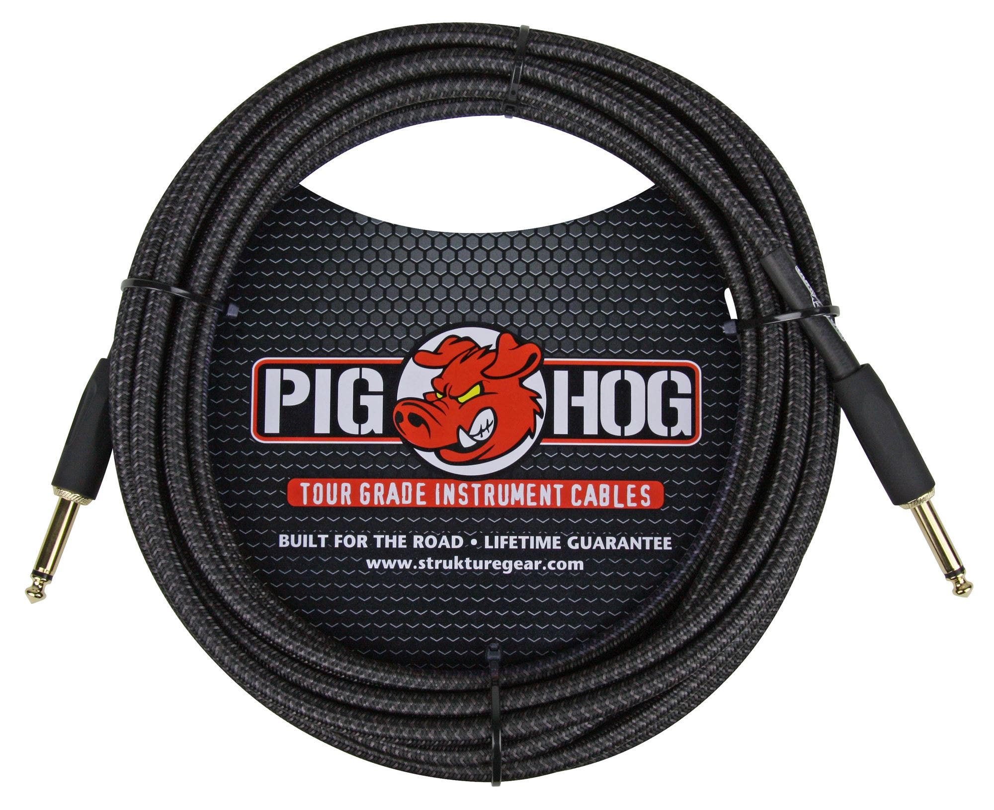 Pig Hog PCH20BK Black Woven Instrument Cable 20 foot