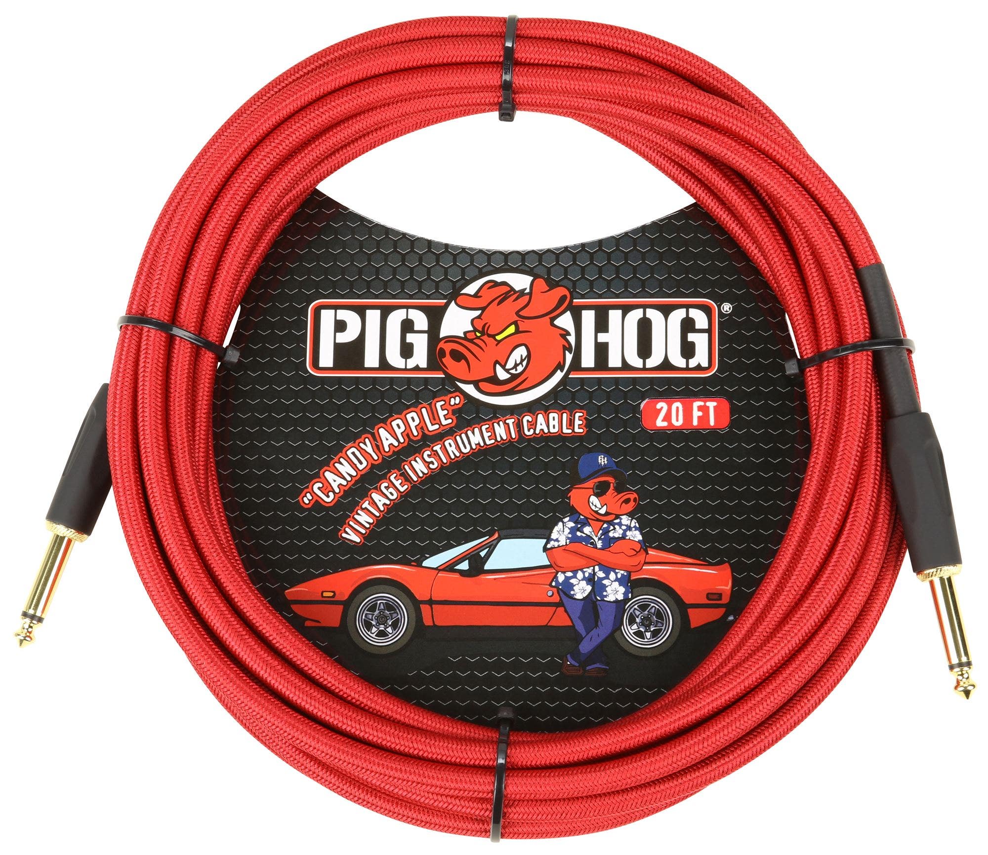 Pig Hog PCH20CA Instrument Cable Candy Apple Red 20 Feet