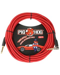 Pig Hog PCH20CAR Instrument Cable Right Angle Candy Apple Red 20 Feet