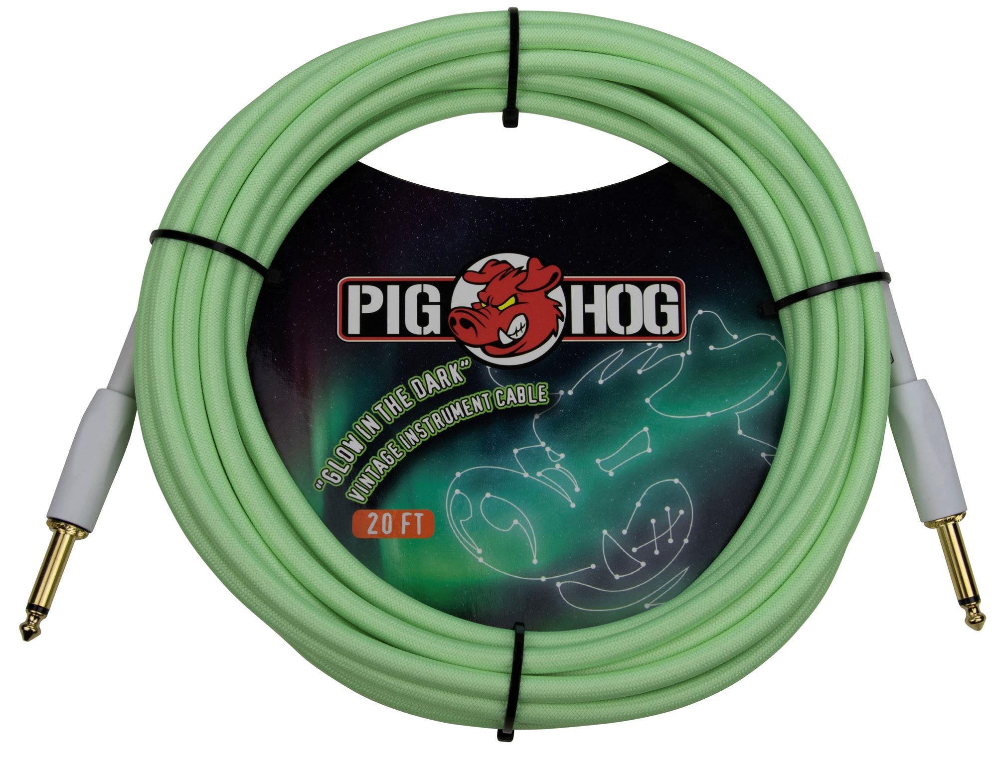 Pig Hog PCH20GLO Glow In The Dark Instrument Cable 20'