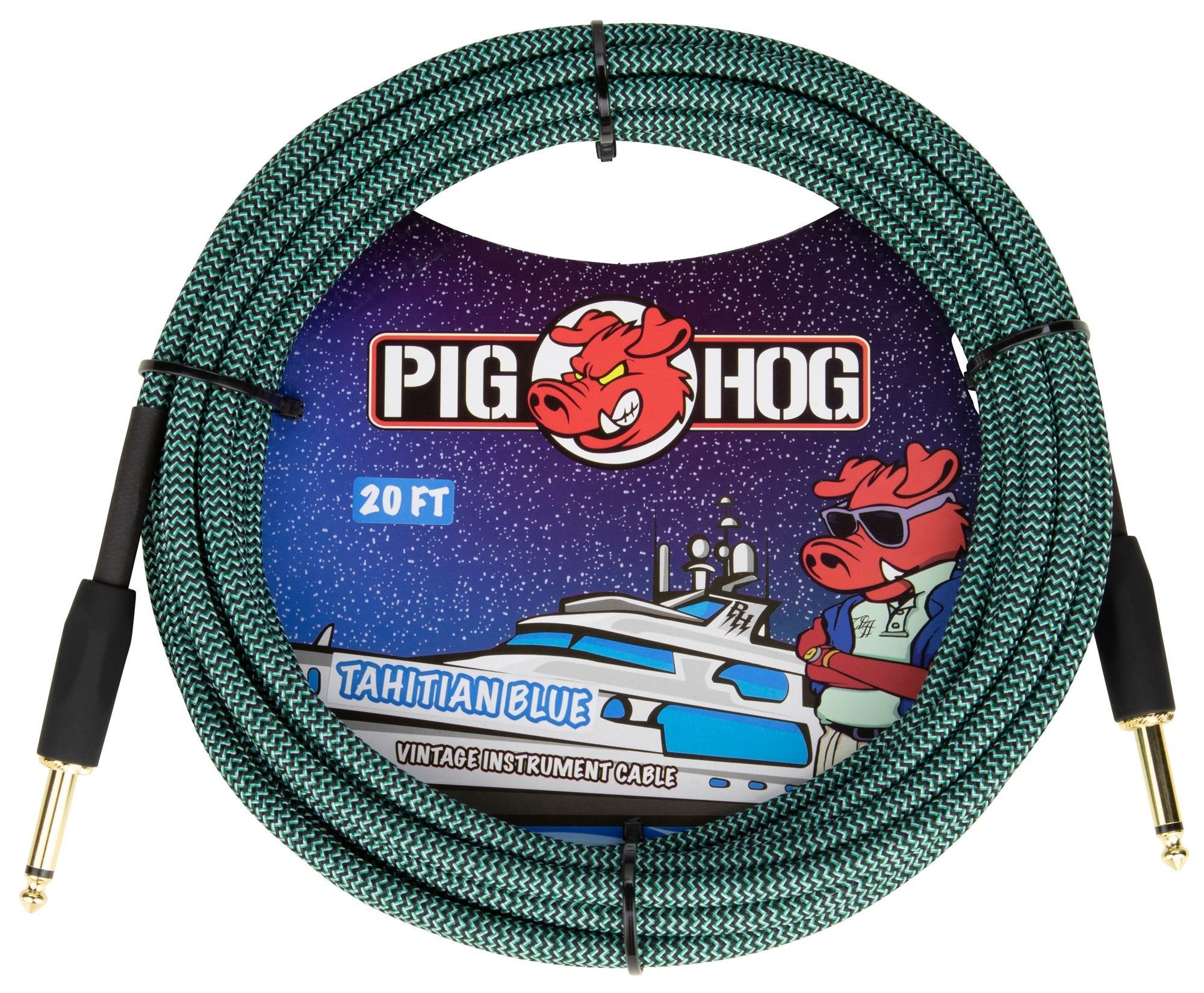 Pig Hog PCH20TAB Instrument Cable Tahitian Blue 20 Feet