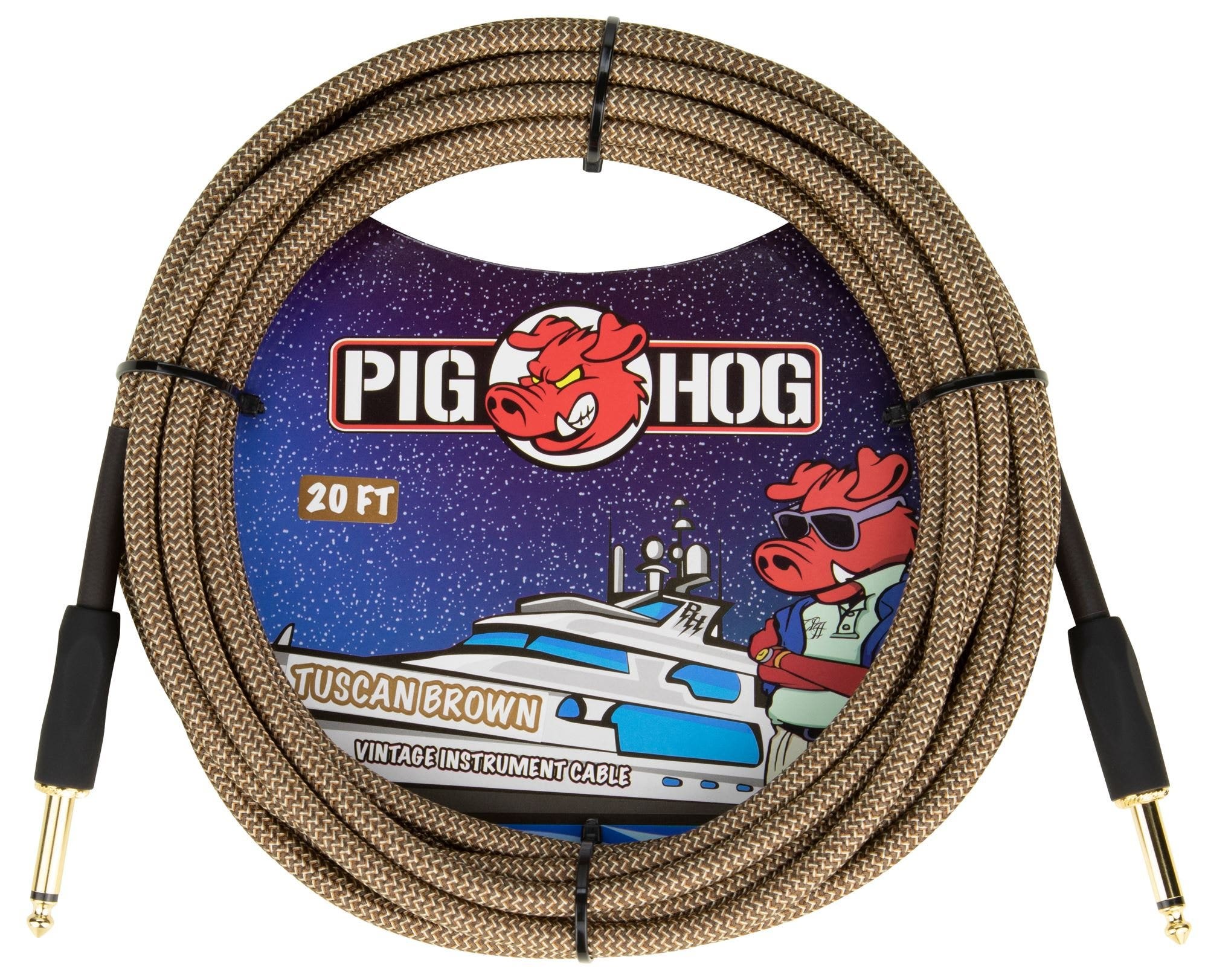 Pig Hog PCH20TBR Instrument Cable Tuscan Brown 20 Feet
