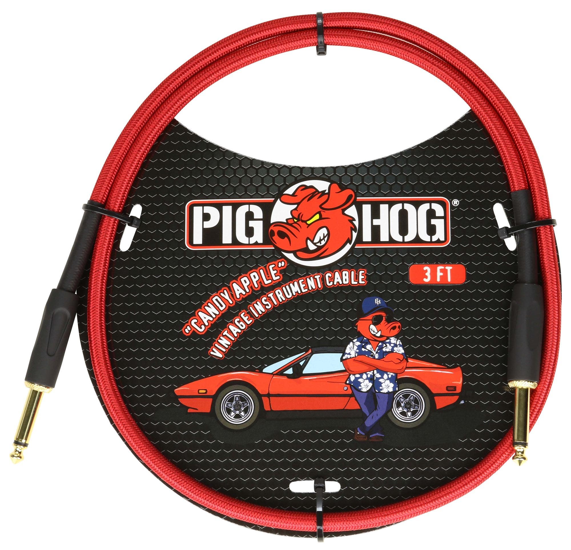 Pig Hog Candy Apple Red Patch Cable 3 Foot