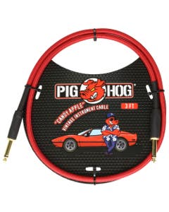 Pig Hog Candy Apple Red Patch Cable 3 Foot