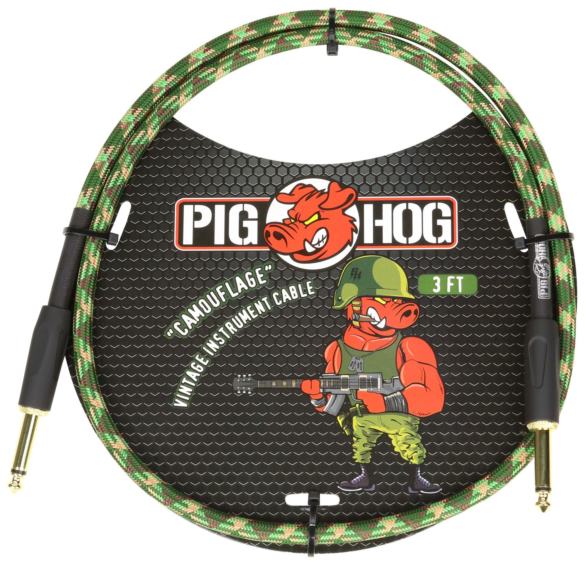 Pig Hog Camouflage Patch Cable 3 Foot