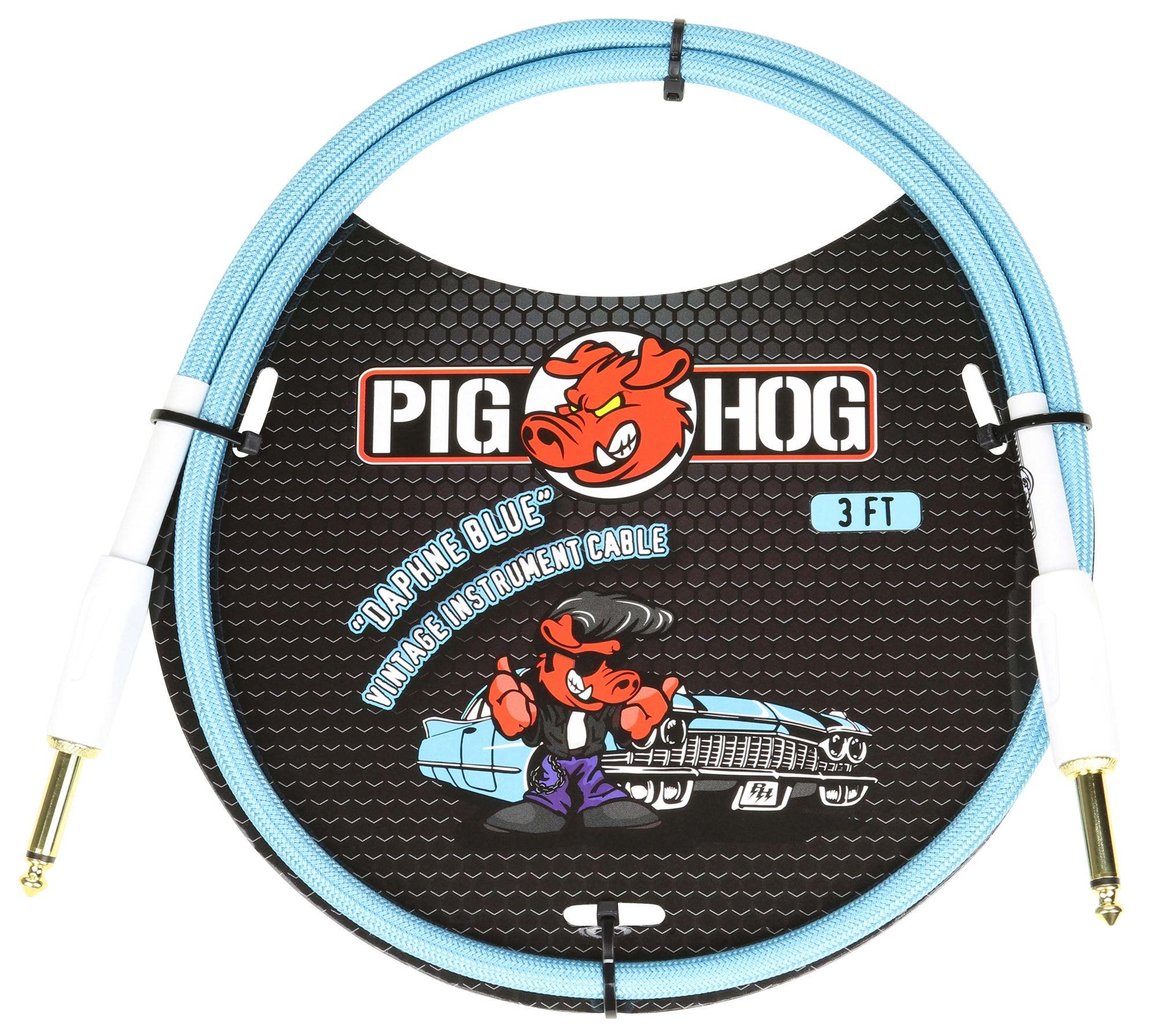 Pig Hog Daphne Blue Patch Cable 3 Foot