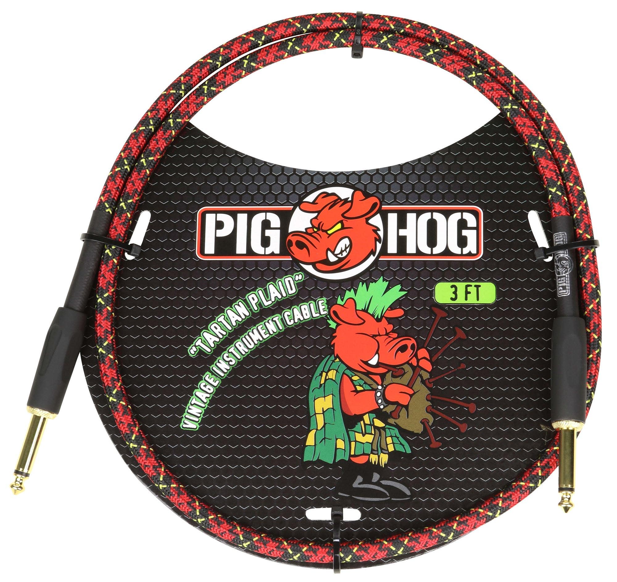 Pig Hog Tartan Plaid Patch Cable 3 Foot