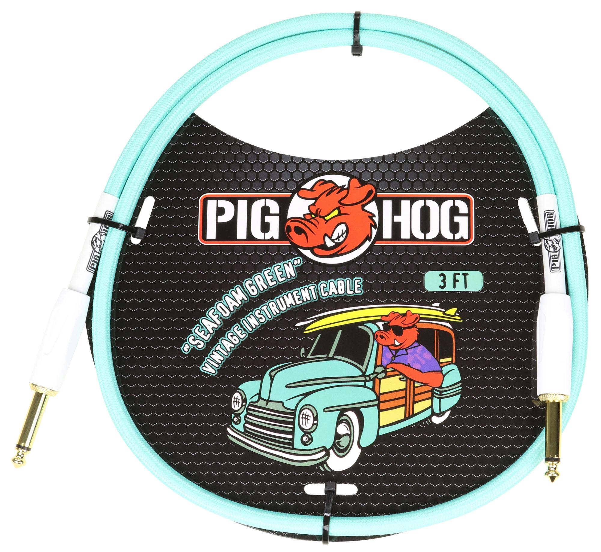 Pig Hog Seafoam Green Patch Cable 3 Foot