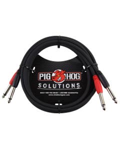 Pig Hog Solutions PD-21410 Dual 1/4 inch Mono Cable 10 foot