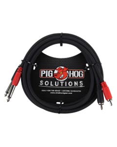 Pig Hog Solutions RCA to Quarter Inch Dual Cable 6ft
