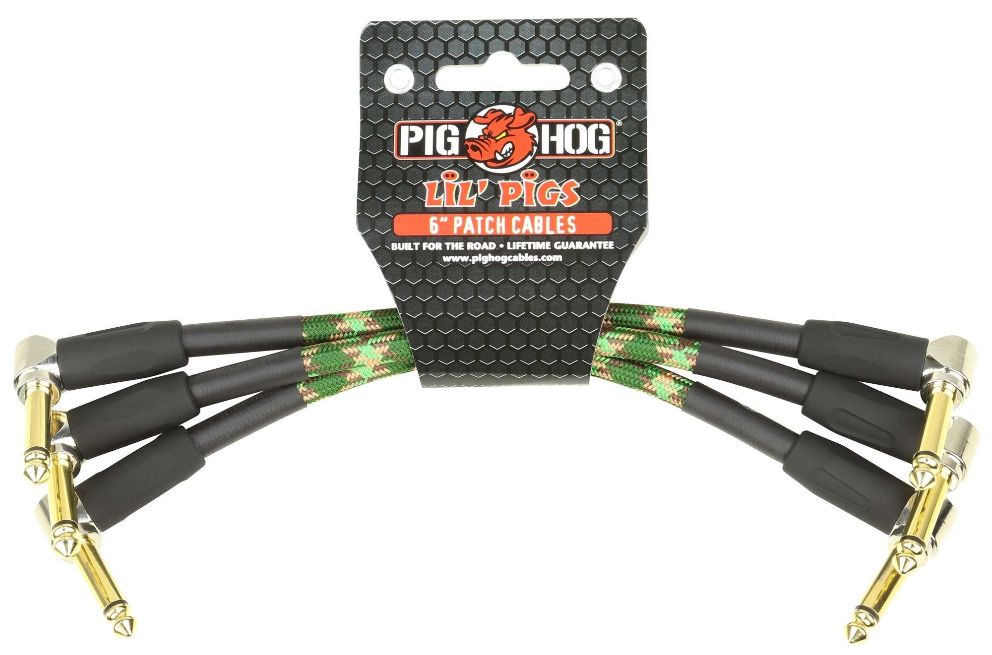 Pig Hog PHLIL6CF Vintage Camouflage Patch Cables 6" 3 Pack