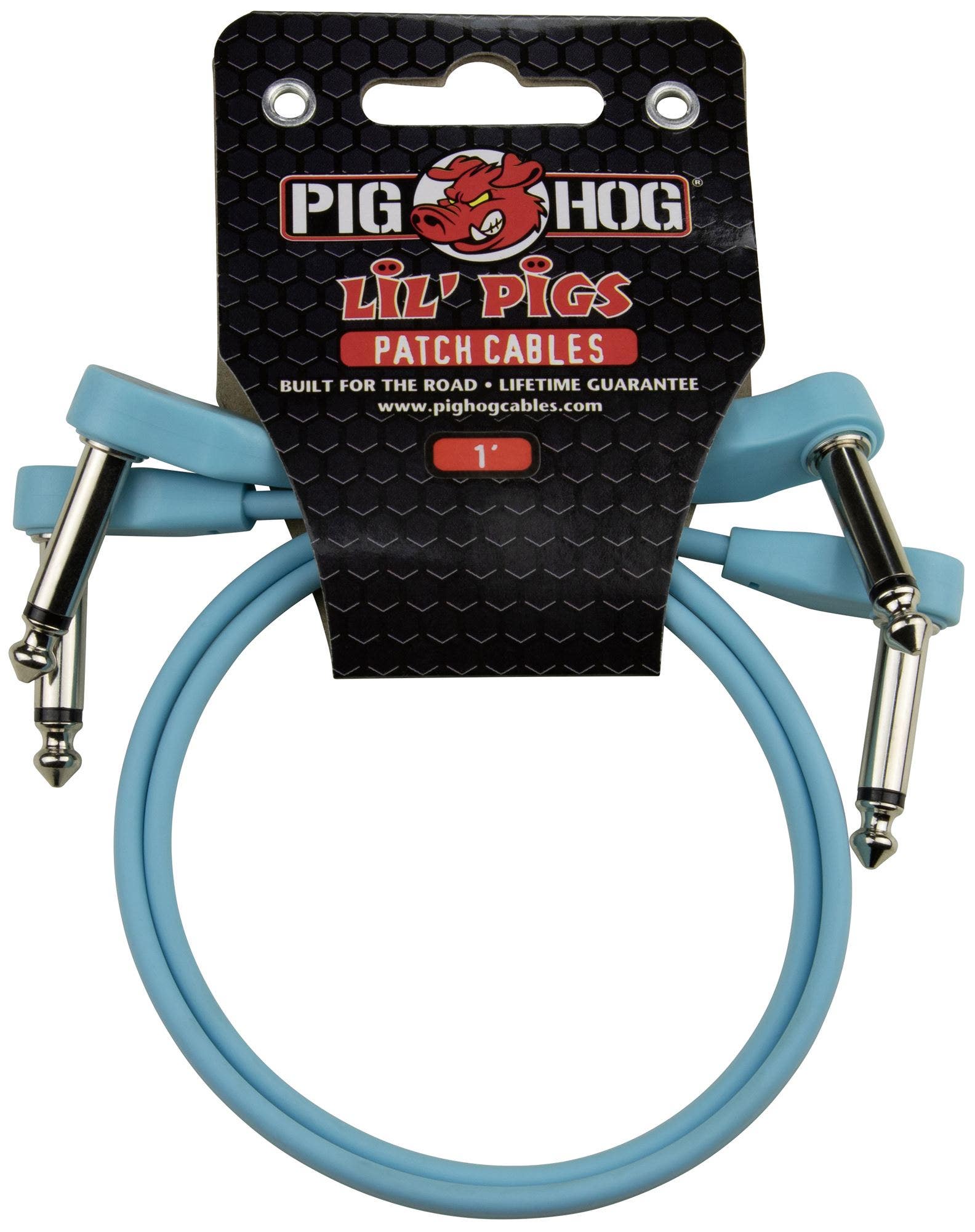 Pig Hog PHLSK1DB Lil Pigs Low Profile Patch Cables 1' 2 Pack
