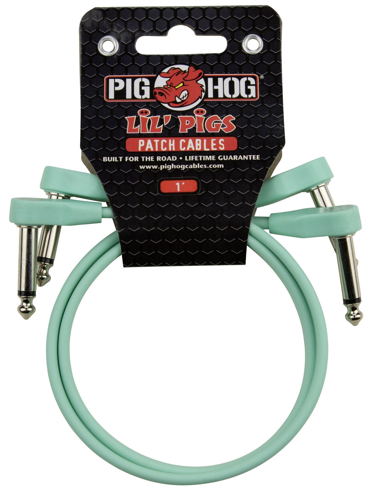 Pig Hog PHLSK1SG Lil Pigs Low Profile Patch Cables 1' 2 Pack