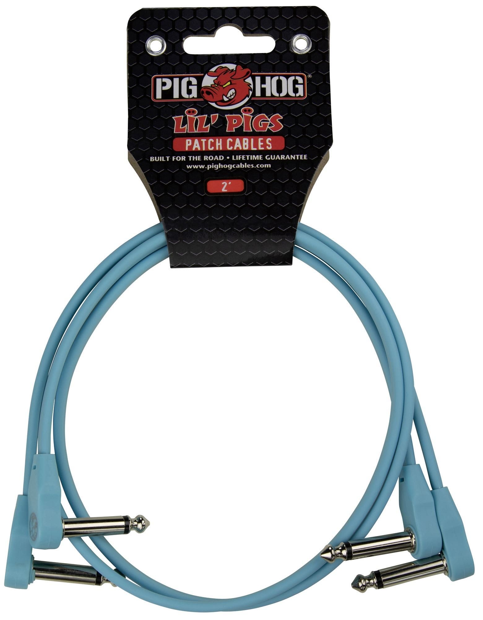 Pig Hog PHLSK2DB Lil Pigs Low Profile Patch Cables 2' 2 Pack