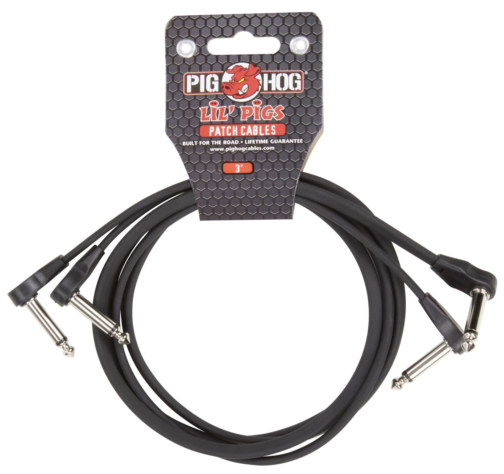 Pig Hog Lil' Pigs Low Profile Patch Cables 3ft 2 Pack