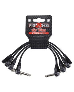 Pig Hog PHLSK6BK Lil' Pigs Low Profile Patch Cables 6" 4 Pack
