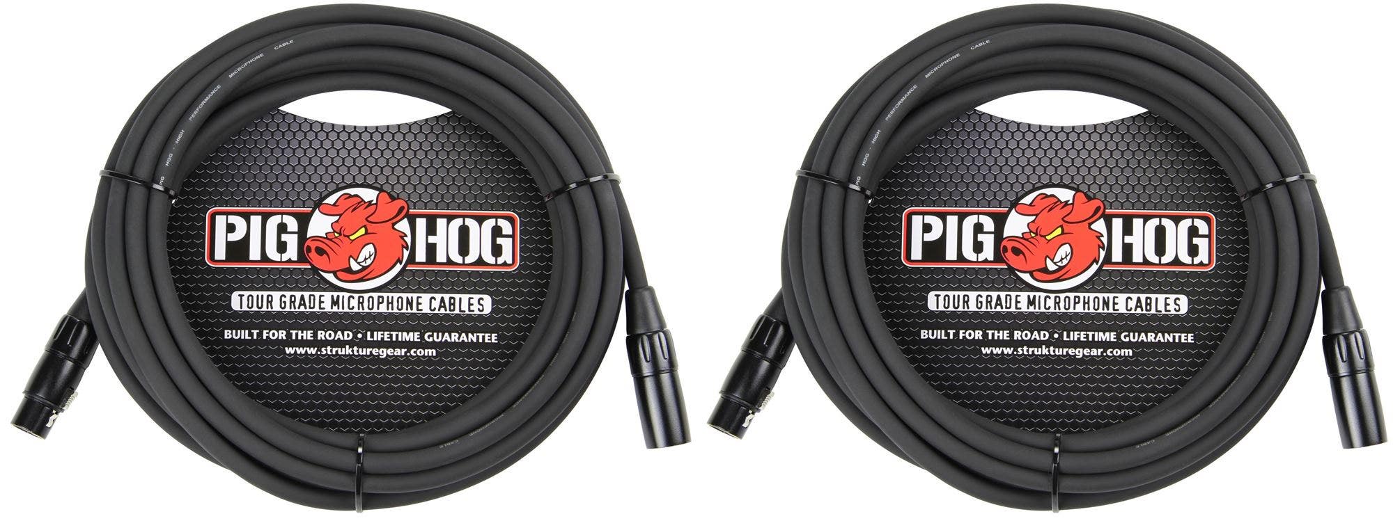 Pig Hog 15FT XLR Mic Cable 2 Pack