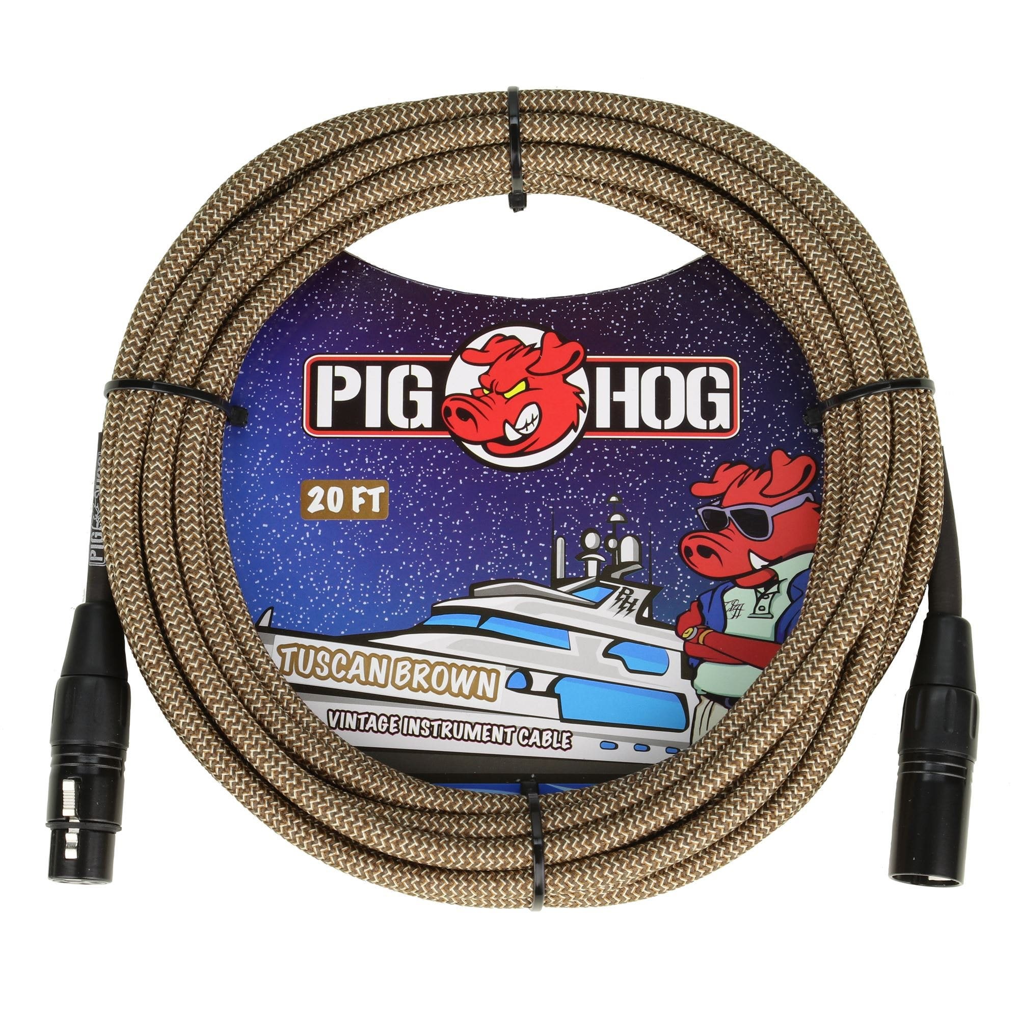 Pig Hog PHM20TBR Woven Mic Cable Tuscan Brown 20'