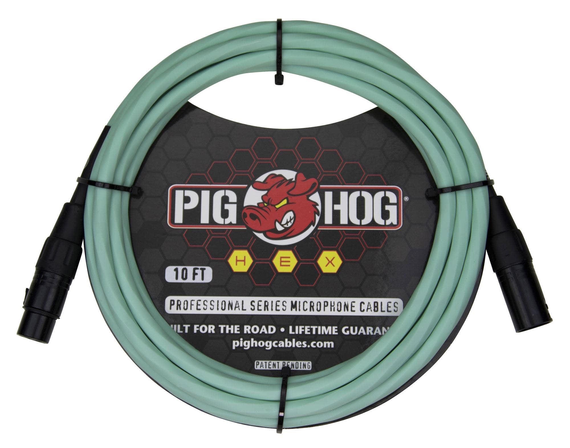 Pig Hog PHMH10SG Hex Series Mic Cable Seafoam Green 10 Feet