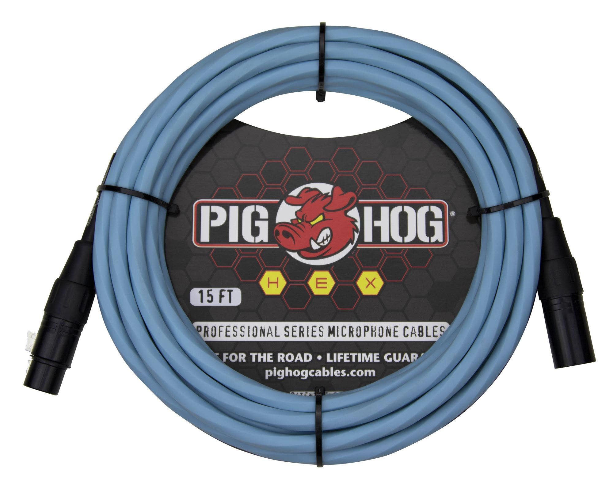 Pig Hog PHMH15DB Hex Series Mic Cable Daphne Blue 15 Feet