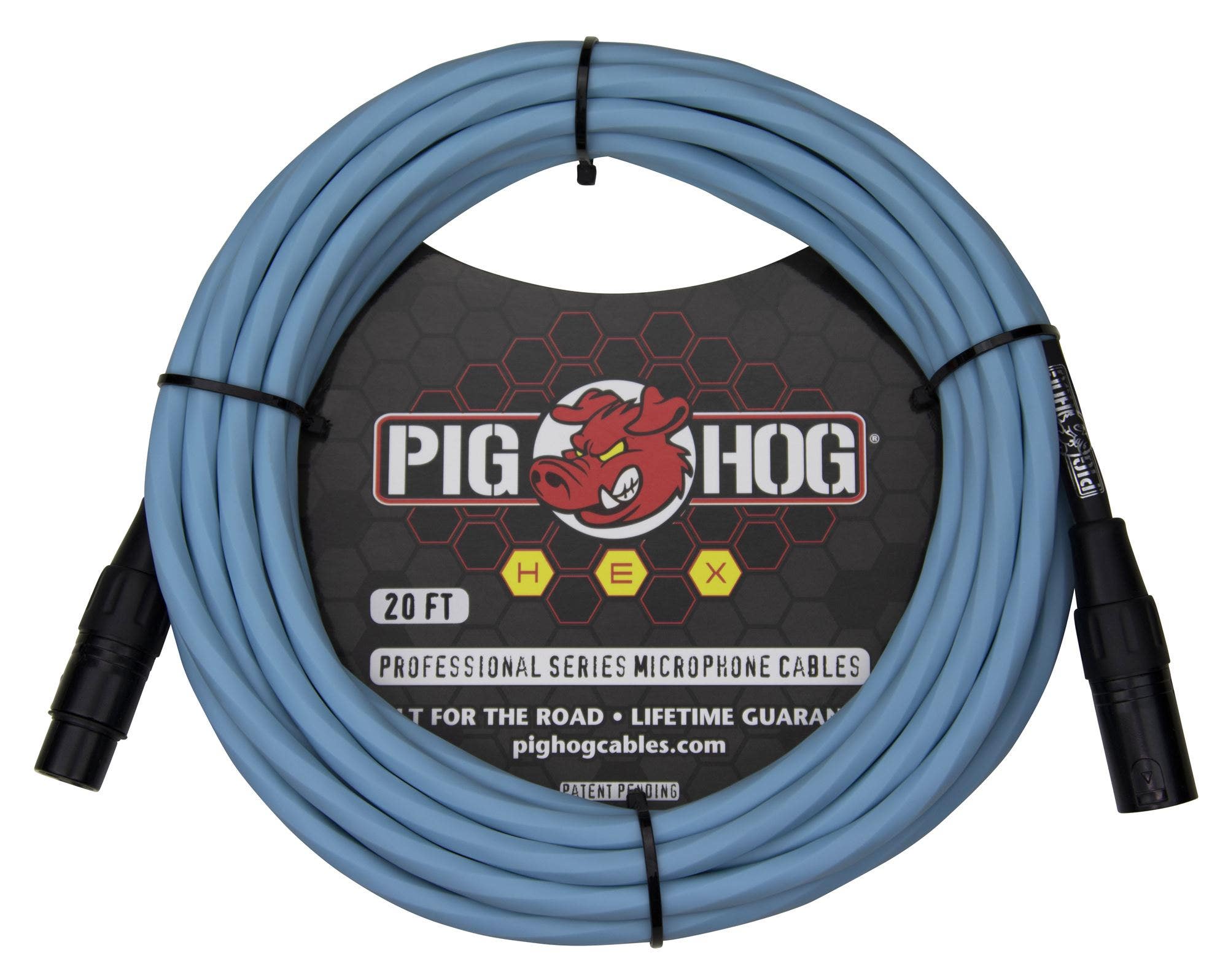 Pig Hog PHMH20DB Hex Series Mic Cable Daphne Blue 20 Feet