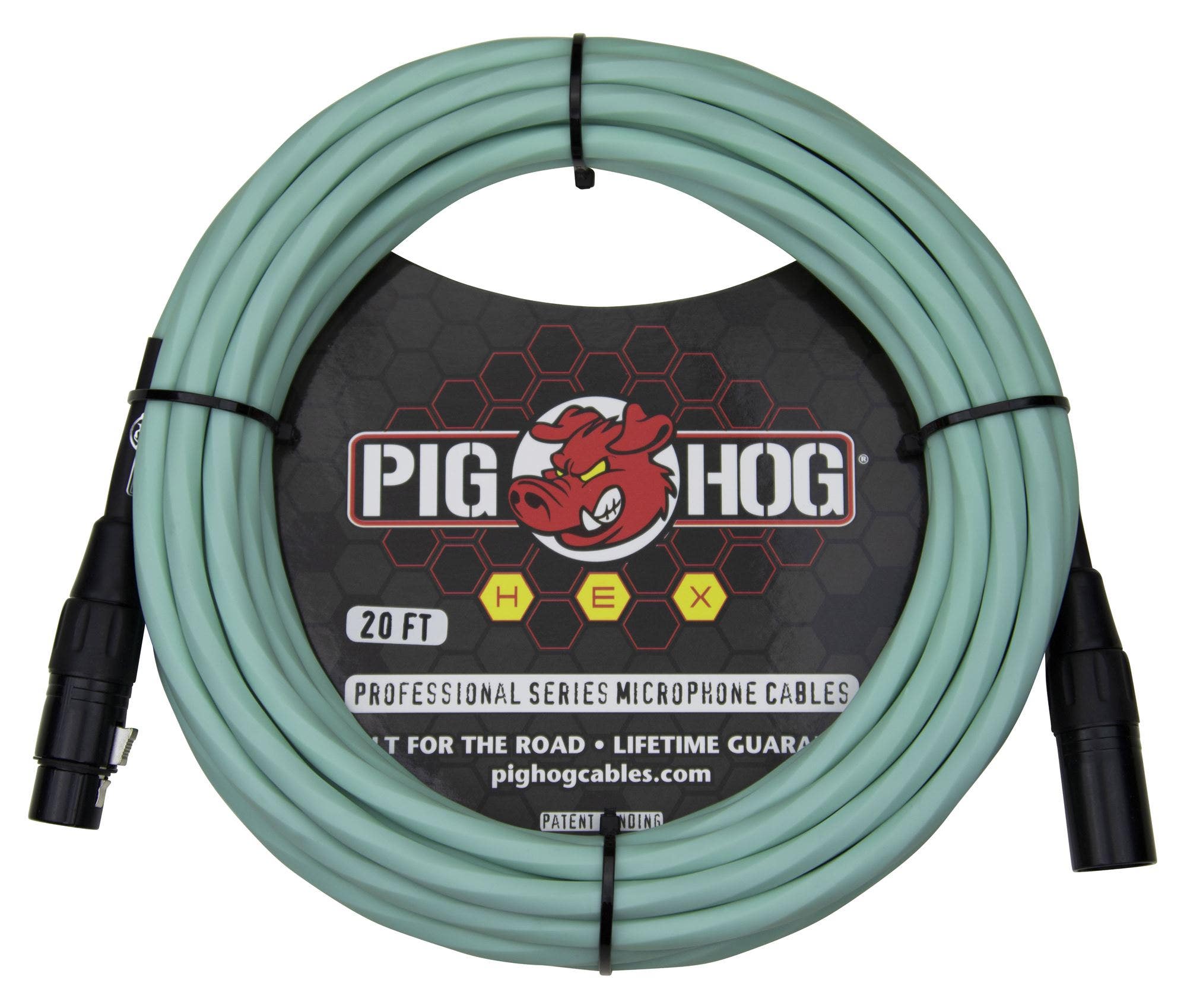 Pig Hog PHMH20SG Hex Series Mic Cable Seafoam Green 20 Feet